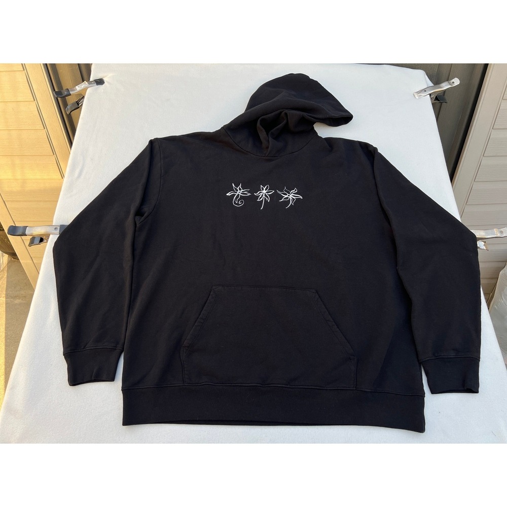 Rosalia Black Hoodie LLYM Flower Graphic Black Hoodie‎ Size 2X Made in USA